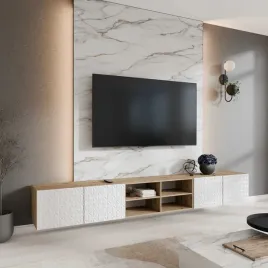 szafka-rtv-wiszaca-cali-szerokosc-300-cm-otwarta-dab-artisan-bialy-mat-ry