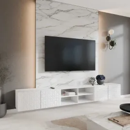 szafka-rtv-wiszaca-cali-szerokosc-300-cm-otwarta-biala-ryflowany-front-kale