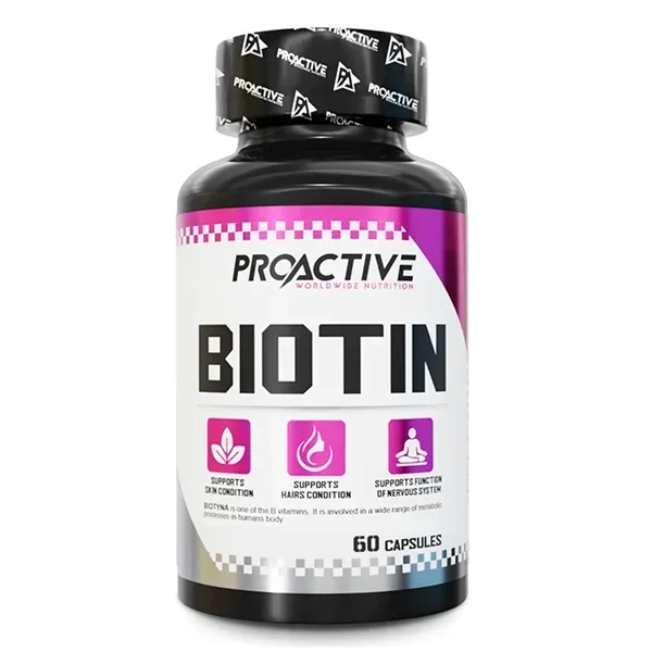 BIOTYNA zdrowa skóra włosy paznokcie ProActive Biotyna 10mg 60 kaps.
