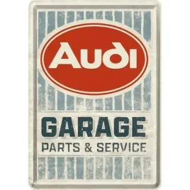 pocztowka-tablica-audi-garage-metalowa-karta-14x10