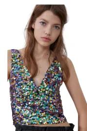 bluzka-damska-zara-top-czarny-z-cekinami