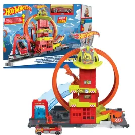 hot-wheels-city-remiza-strazacka-tor-z-petla-auto-mattel-zestaw-3-hkx41
