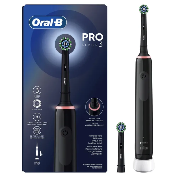 Szczoteczka elektryczna Oral-B Pro3 3000 Cross Action czarna