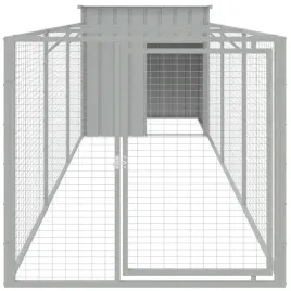 buda-dla-psa-z-wybiegiem-jasnoszara-110x405x110-cm-stal