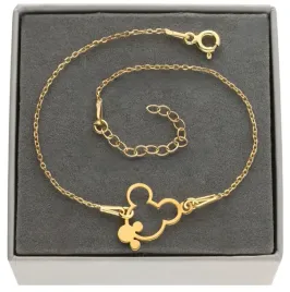 zlota-bransoletka-myszka-mickey-pudelko-srebro-925-pozlacane-17-cm