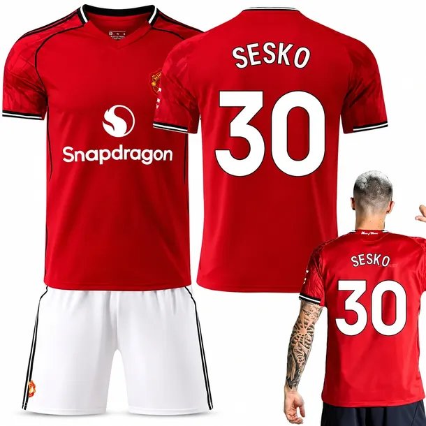 KOMPLET PIŁKARSKI KOSZULKA BENJAMIN SESKO MANCHESTER UNITED ROZMIARY