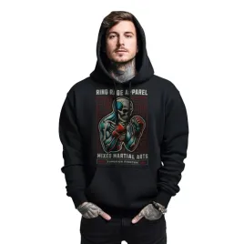 bluza-czarna-meska-z-kapturem-nadruk-boks-fighter-skeleton
