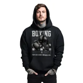 bluza-czarna-meska-z-kapturem-nadruk-boks-boxing-fight-z-sercem