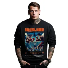 bluza-czarna-meska-nadruk-the-real-punch