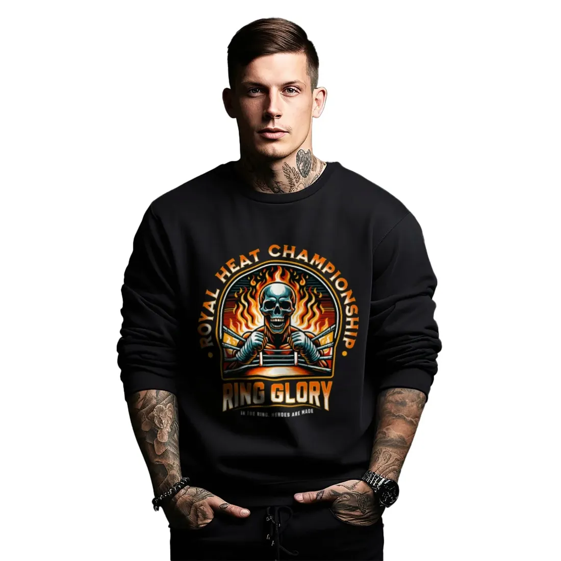 bluza-czarna-meska-nadruk-ring-glory-stan-nowy