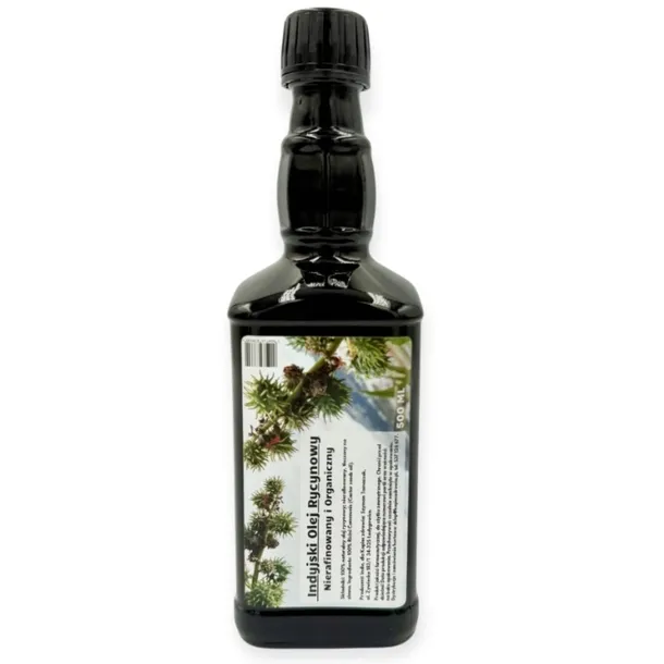ZESTAW 2 x 500ml Olej RYCYNOWY nierafinowany INDYJSKI ORGANICZNY BIO