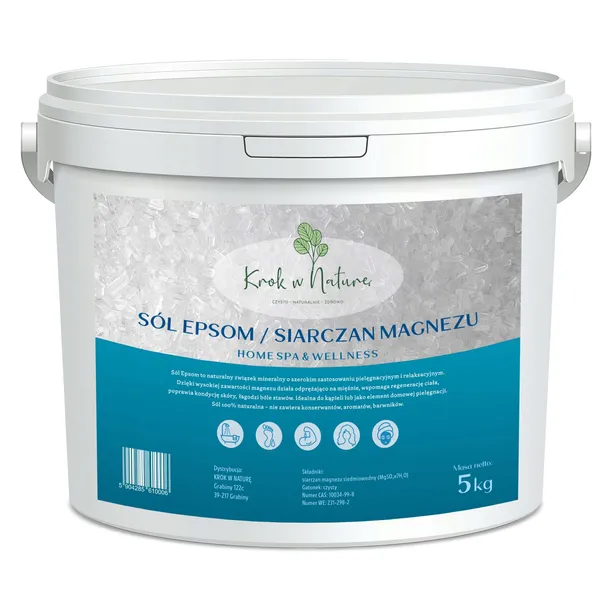 SÓL EPSOM sól do kąpieli gorzka SIARCZAN MAGNEZU czysty skład 5kg
