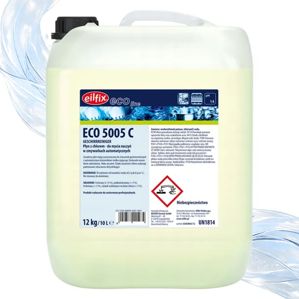 Eilfix ECO 5005 C 10L (12kg) Chlorowy Płyn do Zmywarek Gastronomicznych