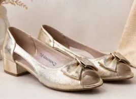 zlote-baleriny-damskie-peep-toe-z-kokarda-na-niskim-obcasie-40
