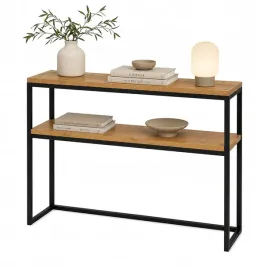 konsolka-konsola-toaletka-100x25x80-loft-dab-craft-zloty-profil-15x15