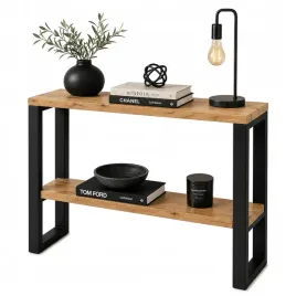 konsolka-konsola-toaletka-loft-100x25x87z-polka-profil-6x2-czarny