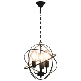 lampa-wiszaca-czarna-sferyczna-3-zarowki-e27