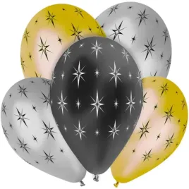 balony-blyszczace-gwiazdy-czarno-zloty-12-5-szt