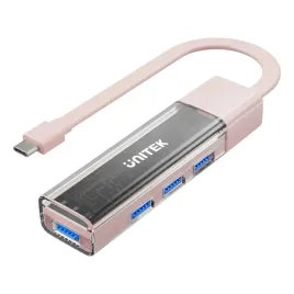 unitek-hub-dwukierunkowy-usb-c-usb-a-5gbps-4x-usb-a-rozowy