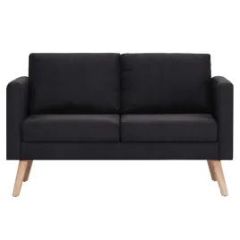 2-osobowa-sofa-tapicerowana-tkanina-czarna