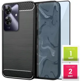 etui-do-realme-note-60-czarne-pancerne-karbon-case-pokrowiec-szklo