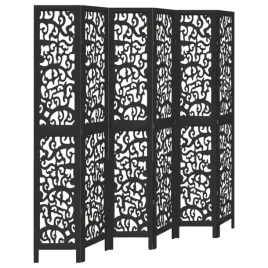 parawan-pokojowy-6-panelowy-czarny-lite-drewno-paulowni