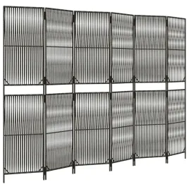 parawan-6-panelowy-szary-polirattan