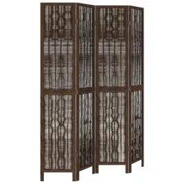 parawan-pokojowy-4-panelowy-ciemny-braz-lite-drewno-paulowni