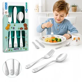 Zdjęcie produktu Sztućce dziecięce stal nierdzewna dla dzieci 3 szt. nóż łyżka widelec