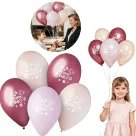 balony-kochanej-babci-kwiaty-i-serca-rozowy-gemar-13-5-szt