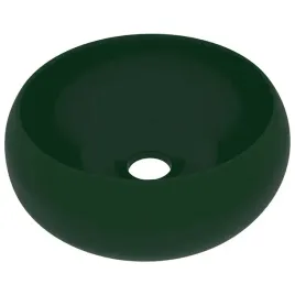 okragla-umywalka-ceramika-matowa-ciemna-zielen-400-x-150-mm
