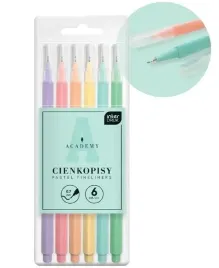 cienkopisy-pastelowe-academy-6-kolorow