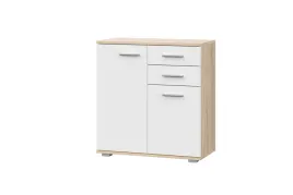 komoda-fun-kd-2-bialy-mat-dab-sonoma-szafka-z-drzwiami-i-szufladami
