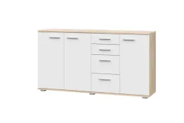 komoda-szafka-biala-dab-sonoma-drzwi-szuflady-salon-fun-kd-4-meble-craft