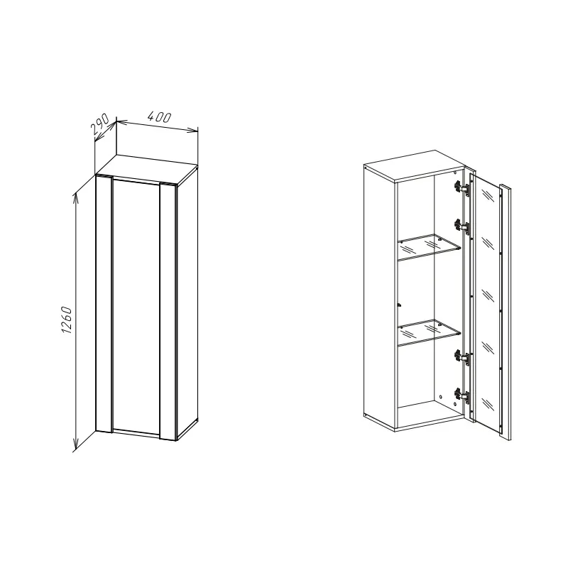 witryna-wiszaca-40-cm-bialy-polysk-point-tip-21-stan-nowy