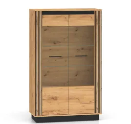 witryna-urso-05-loft-dab-craft-zloty-czarna-92-cm-przeszklona-szafka