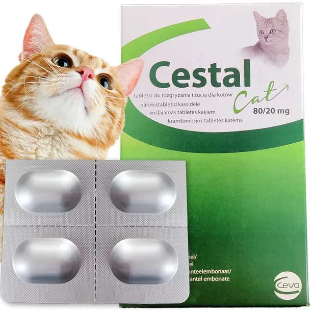 4 Tabletki na ROBAKI KOTA Cestal Kot pasożyty