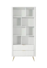 regal-lante-88-cm-bialy-8-polek-2-szuflady-ryflowane-fronty