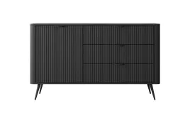 komoda-lante-138-cm-czarna-1-drzwi-3-szuflady-ryflowana