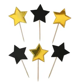 6x-pikery-do-babeczek-zlote-i-czarne-gwiazdki-gwiazdy-metaliczne-toppery
