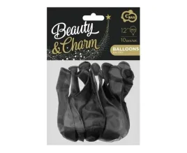 balony-beautyandcharm-metaliki-czarne-10szt