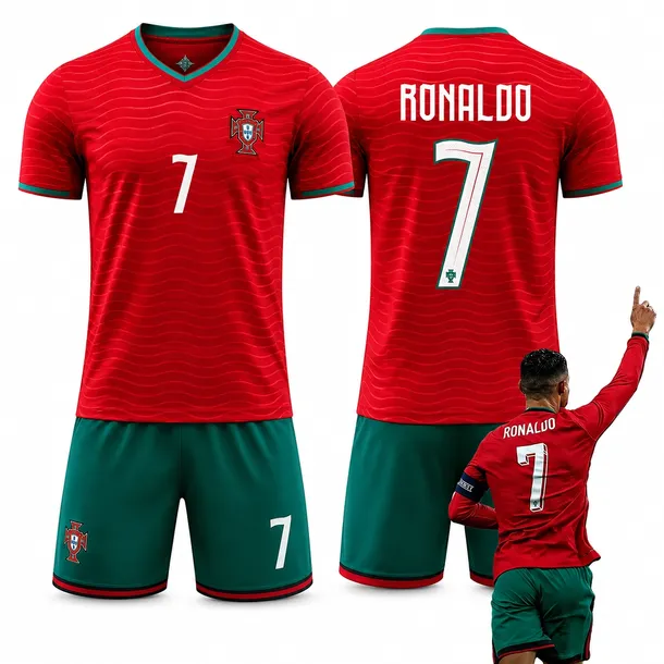 KOMPLET KOSZULKA CRISTIANO RONALDO MISTRZOSTWA ŚWIATA 2026 PORTUGALIA