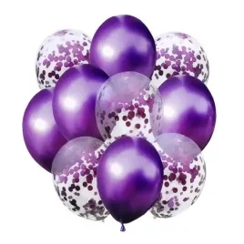 balony-fiolet-metalik-i-konfetti-10szt