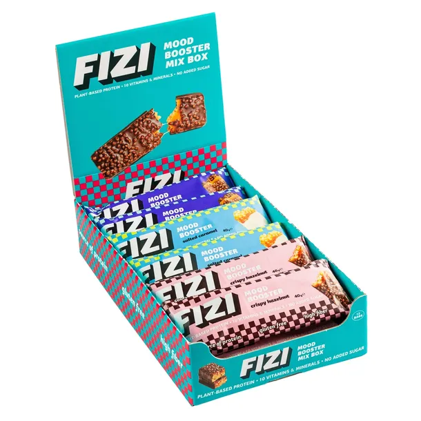 Baton MOOD BOOSTER MIX 10 WITAMIN wegański bez glutenu bez cukru 12szt FIZI