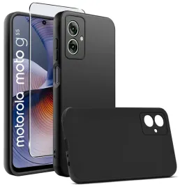 etui-do-motorola-moto-g55-5g-silikonowe-matowe-czarne-szklo-ochronne-9h