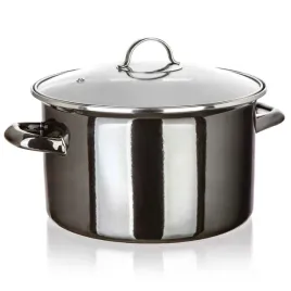 garnek-emaliowany-26cm-6l-z-pokrywa-banquet-metallic-black