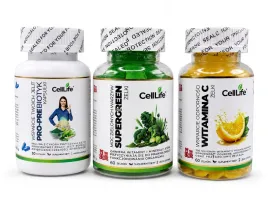 suplementy-diety-cell-life-odpornosc-jelita-witamina-c-supergreen-prebiotyk