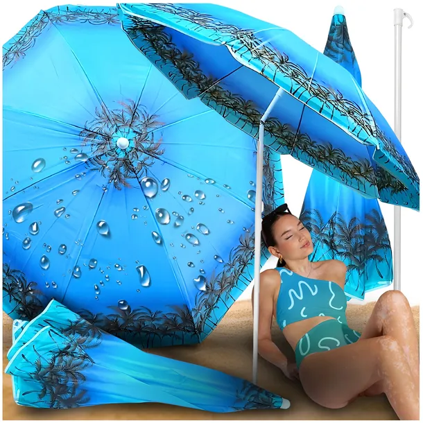 PARASOL OGRODOWY DUŻY PLAŻOWY BALKONOWY SKŁADANY ŁAMANY 180CM XXL MOCNY