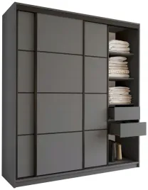 szafa-przesuwna-180-cm-loft-z-polkami-szuflady-drazki-grafitowa