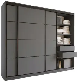 szafa-przesuwna-250-cm-loft-garderoba-z-polkami-szuflady-drazki-grafitowa